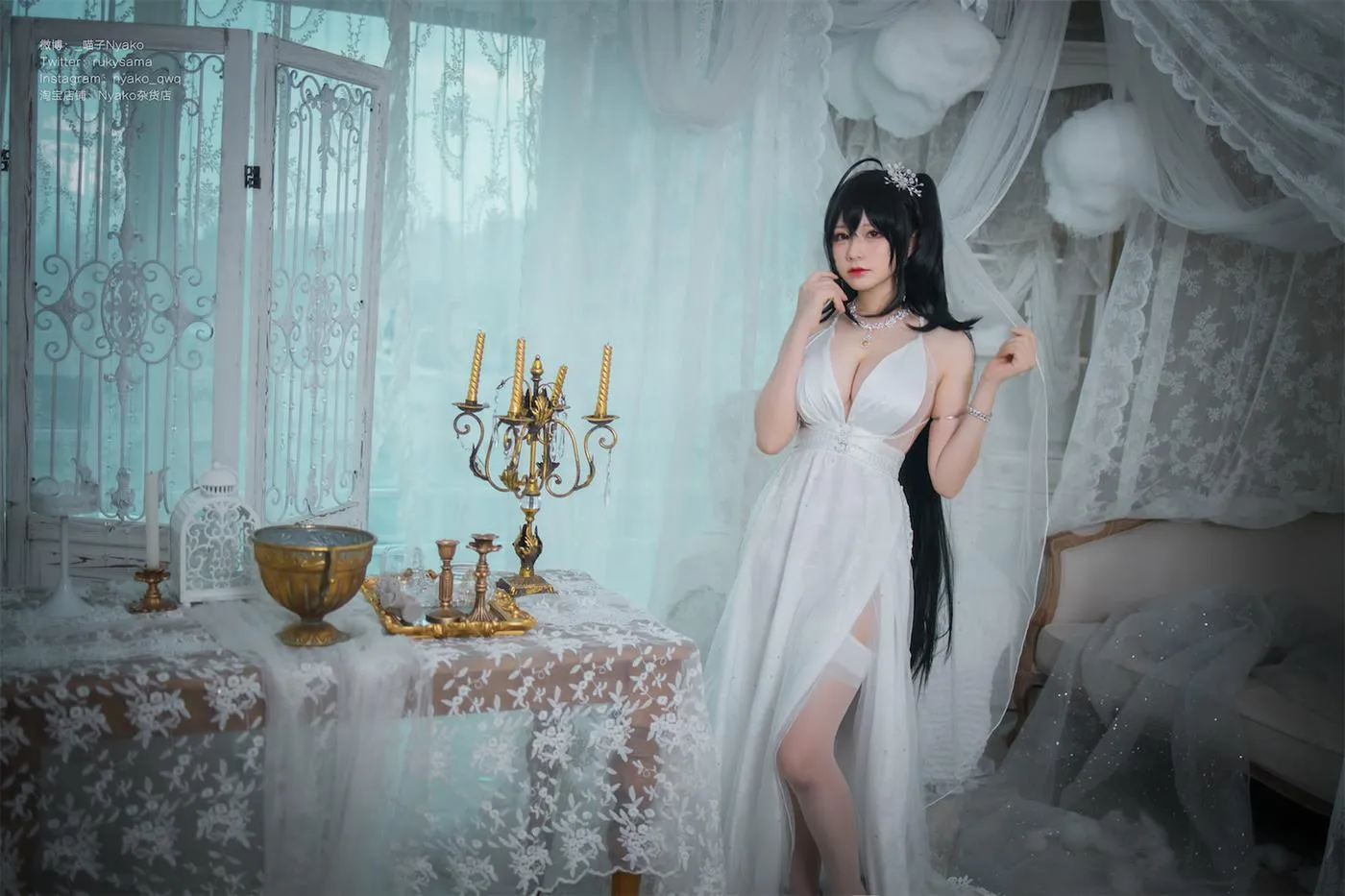 Nyako喵子 – NO.40 大凤纯白婚纱 [65P]插图1